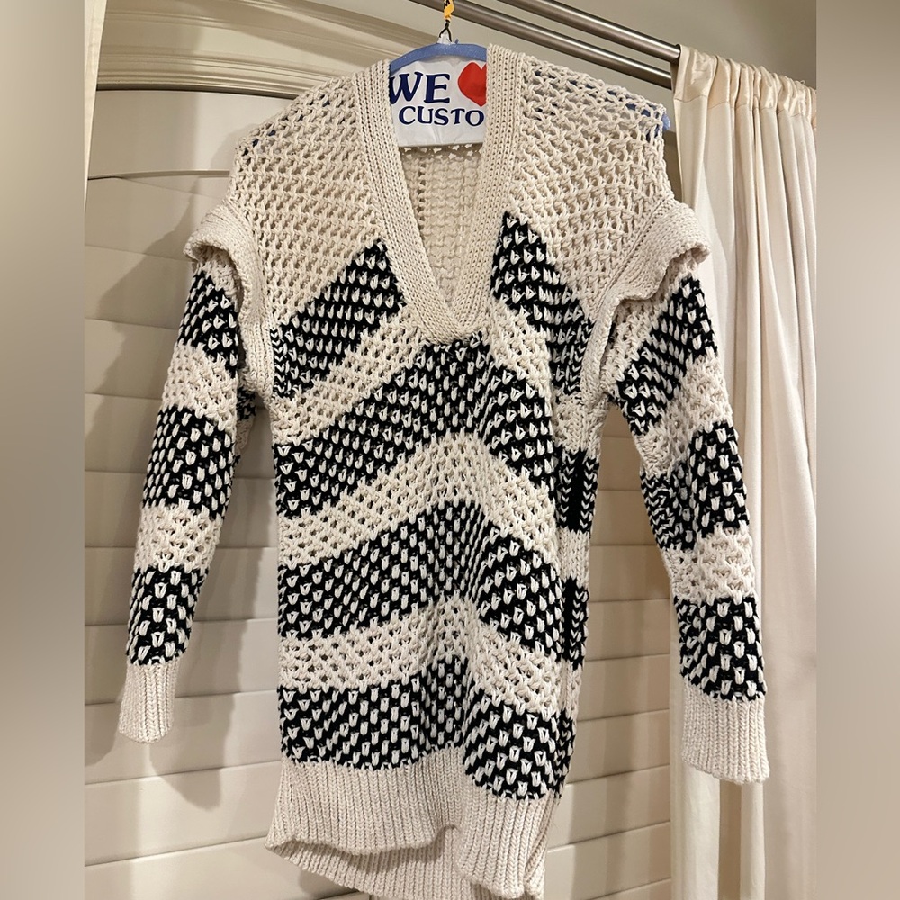 IRO Black and Cream Knit Sweater